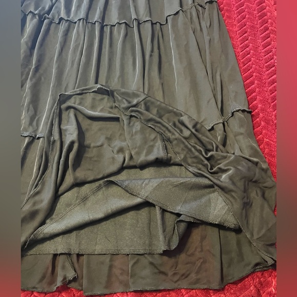 EUC Vintage Iz Byer Black Ruched fold over High Waist Skirt Large - Picture 3 of 8